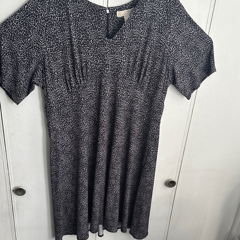 Michael Kors Black and White Patterned Jersey Dress